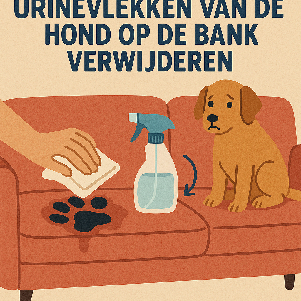 Urinevlekken van de hond op de bank verwijderen
