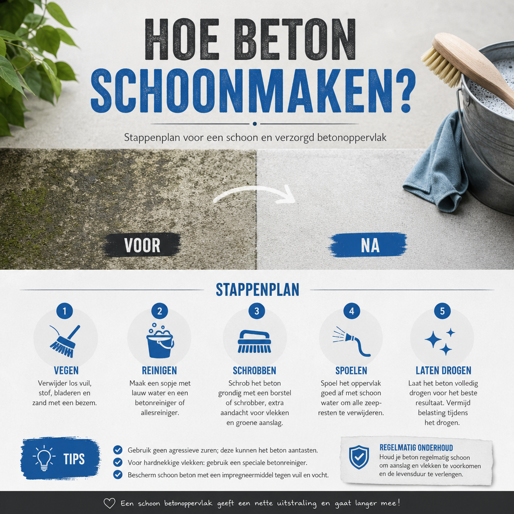 Hoe beton schoonmaken?