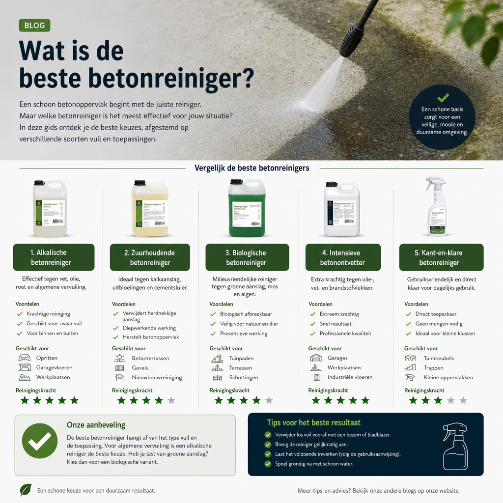 Wat is de beste betonreiniger?