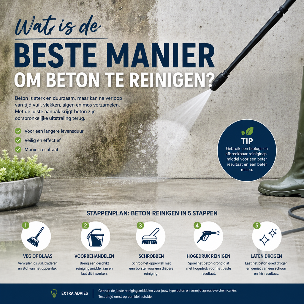 Wat is de beste manier om beton te reinigen?